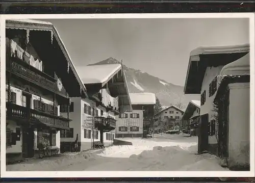 Marquartstein Alte Dorfstrasse im Schnee Kat. Marquartstein