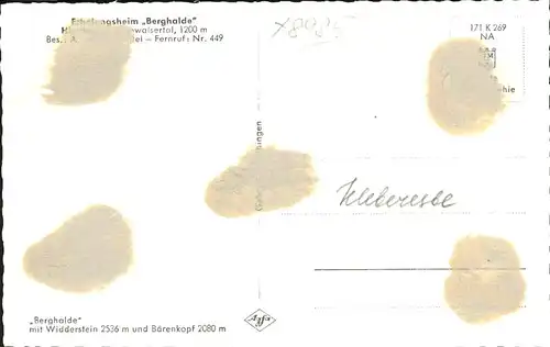 Hirschegg Kleinwalsertal Vorarlberg Erholungsheim Berghalde Kat. Mittelberg