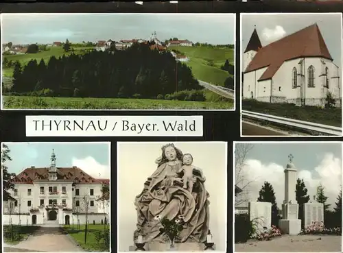 Thyrnau Ortsansicht Kirche Marienfigur Denkmal Kat. Thyrnau