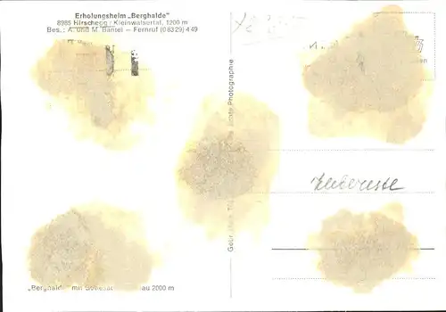 Hirschegg Kleinwalsertal Vorarlberg Erholungsheim Berghalde Kat. Mittelberg