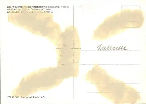 Hirschegg Kleinwalsertal Vorarlberg Ortsansicht mit Elferkopf Zwoelferkopf Widderstein und Baerenkopf Kat. Mittelberg