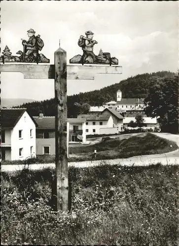 Mauth Niederbayern Ortsansicht und Wegweiser Kat. Mauth