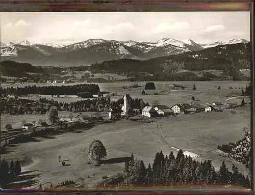 Rechtis Ortsansicht mit Alpenpanorama Bergheim der AWO Kat. Weitnau