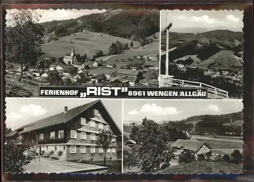 Wengen Kempten Allgaeu Panorama mit Ferienhof Rist Kat. Weitnau