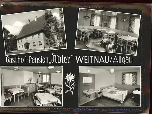 Weitnau Gasthof Pension Adler mit Gastraum und Zimmer Kat. Weitnau