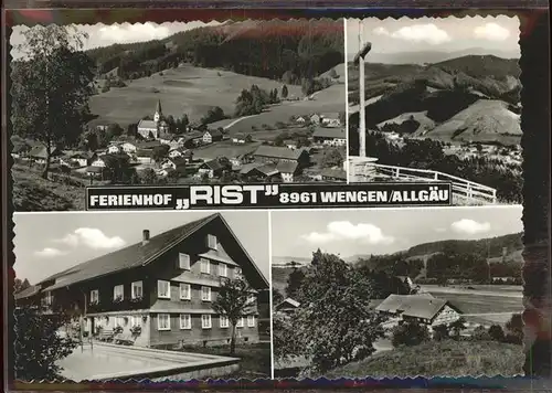 Wengen Kempten Allgaeu Ortsansicht mit Alpenpanorama und Gasthof Rist Kat. Weitnau