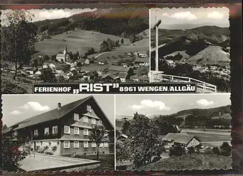 Wengen Kempten Allgaeu Ortsansicht mit Alpenpanorama und Gasthof Rist Kat. Weitnau