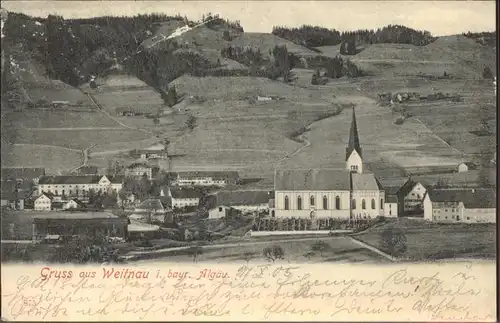 Weitnau Ortsansicht mit Kirche Kat. Weitnau