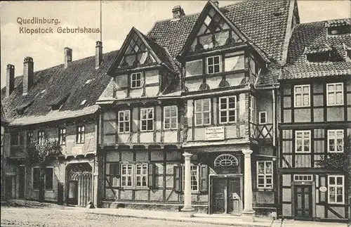Quedlinburg Harz Sachsen Anhalt Klopstock Geburtshaus Kat. Quedlinburg