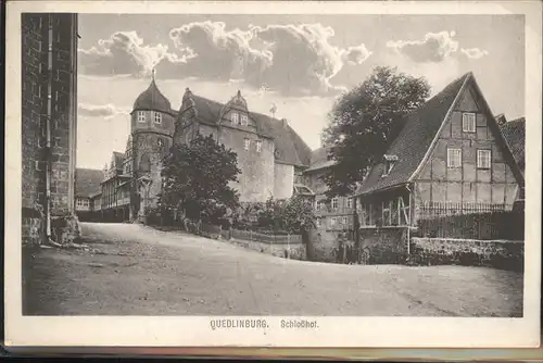 Quedlinburg Harz Sachsen Anhalt Schlosshof Kat. Quedlinburg