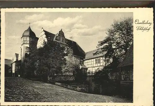 Quedlinburg Harz Sachsen Anhalt Schlosshof Kat. Quedlinburg