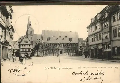 Quedlinburg Harz Sachsen Anhalt Marktplatz Kat. Quedlinburg