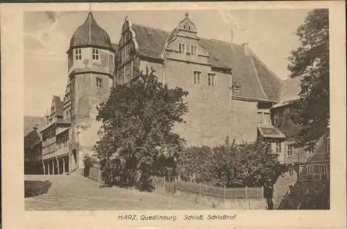 Quedlinburg Harz Sachsen Anhalt Schloss Schlosshof Kat. Quedlinburg