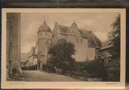 Quedlinburg Harz Sachsen Anhalt Schlosshof Kat. Quedlinburg