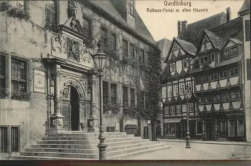 Quedlinburg Harz Sachsen Anhalt Rathaus Portal Kat. Quedlinburg