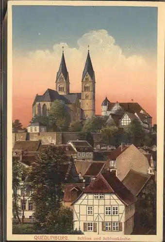 Quedlinburg Harz Sachsen Anhalt Schloss Schlosskirche Kat. Quedlinburg