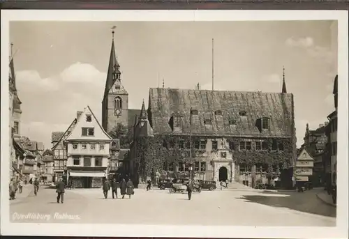 Quedlinburg Harz Sachsen Anhalt Rathaus Schlosskrug am Dom Kat. Quedlinburg