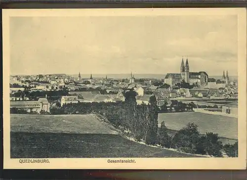 Quedlinburg Harz Sachsen Anhalt Gesamtansicht Kat. Quedlinburg