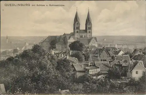 Quedlinburg Harz Sachsen Anhalt Schloss Schlosskirche Kat. Quedlinburg