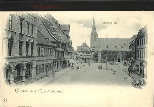 Quedlinburg Harz Sachsen Anhalt Marktplatz Kat. Quedlinburg