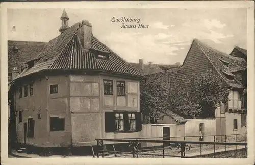 Quedlinburg Harz Sachsen Anhalt aeltestes Haus Kat. Quedlinburg