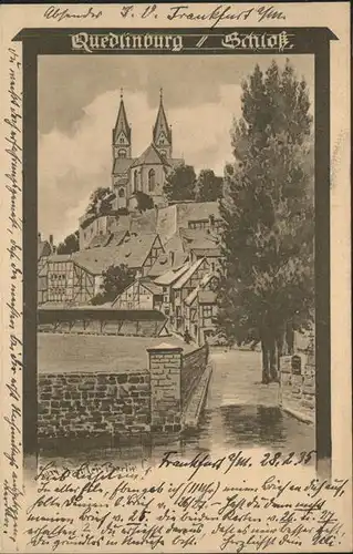 Quedlinburg Harz Sachsen Anhalt Schloss Kat. Quedlinburg