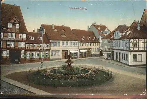 Quedlinburg Harz Sachsen Anhalt Brunnen Kat. Quedlinburg