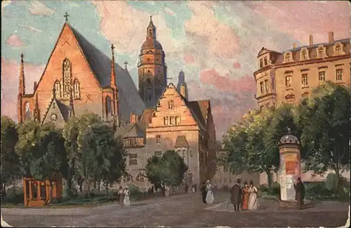 Leipzig Thomaskirche Kuenstlerkarte Kat. Leipzig