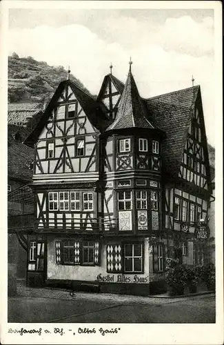 Bacharach Rhein Gasthof Altes Haus Fachwerk Kat. Bacharach