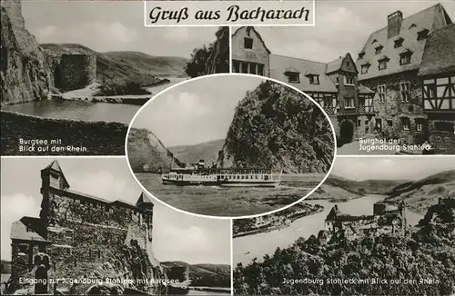 Bacharach Rhein Burghof Jugendburg Stahleck Burgsee  Kat. Bacharach