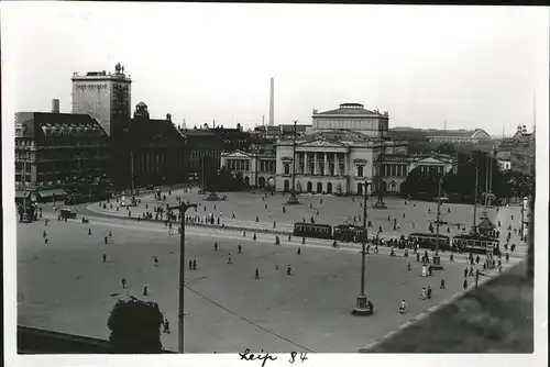 Leipzig Augustusplatz Stadttheater Strassenbahn Kat. Leipzig