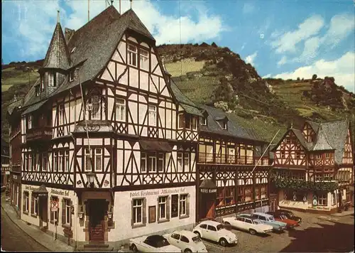 Bacharach Rhein Fachwerkhaeuser am Markt Autos Kat. Bacharach