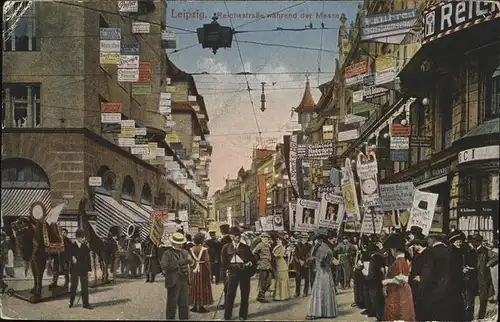 Leipzig Reichsstrasse waehrend Messe Trubel Ausstellugen Kat. Leipzig