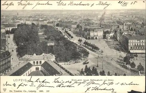 Leipzig Blick vom Rathausturm von Osten Kat. Leipzig