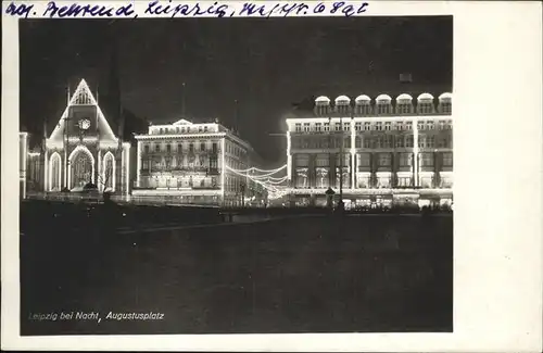 Leipzig Augustusstrasse bei Nacht Kat. Leipzig