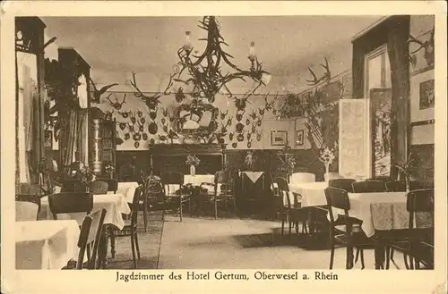 Oberwesel Rhein Jagdzimmer Hotel Gertum Kat. Oberwesel