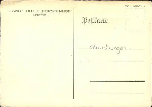 Leipzig Erwigs Hotel Fuerstenhof Kat. Leipzig