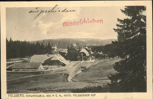 Feldberg Schwarzwald Hotel Feldberger Hof Stempel auf AK Kat. Feldberg (Schwarzwald)