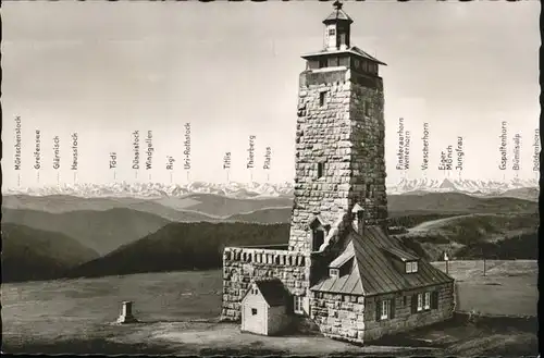 Feldberg Schwarzwald Gipfel mit Feldbergturm und Alpenblick Kat. Feldberg (Schwarzwald)