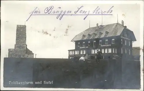 Feldberg Schwarzwald Gipfel mit Feldbergturm und Gasthaus Kat. Feldberg (Schwarzwald)