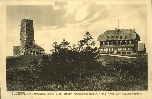 Feldberg Schwarzwald Gipfel mit Feldbergturm und Gasthaus Kat. Feldberg (Schwarzwald)