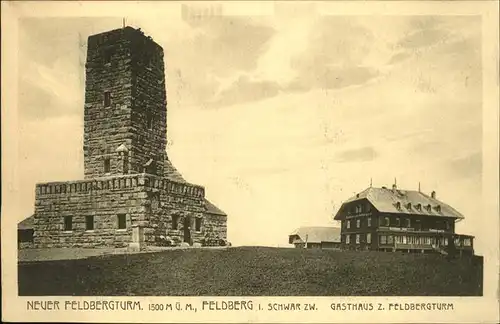 Feldberg Schwarzwald Gipfel mit Feldbergturm und Gasthaus Kat. Feldberg (Schwarzwald)