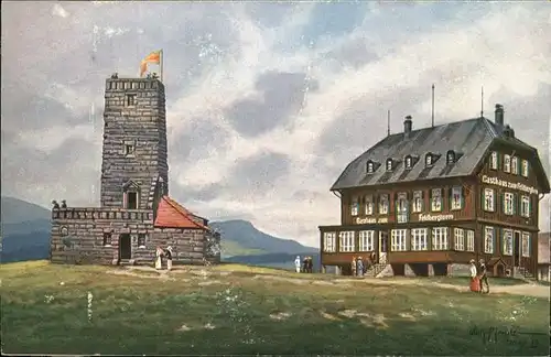 Feldberg Schwarzwald Gasthaus zum Feldbergturm mit neuem Friedrich Luisen Turm Kat. Feldberg (Schwarzwald)