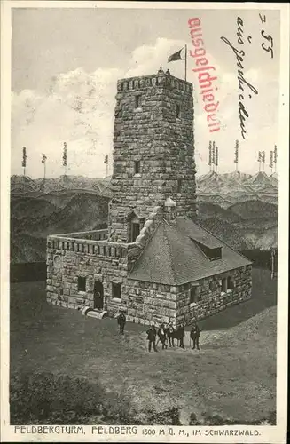 Feldberg Schwarzwald Feldbergturm mit Alpenblick Stempel auf AK Kat. Feldberg (Schwarzwald)