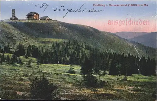 Feldberg Schwarzwald Gasthaus zum Feldbergturm mit neuem Friedrich Luisen Turm Stempel auf AK Kat. Feldberg (Schwarzwald)