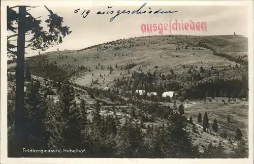 Feldberg Schwarzwald Feldbergmassiv Hebelhof Stempel auf AK Kat. Feldberg (Schwarzwald)