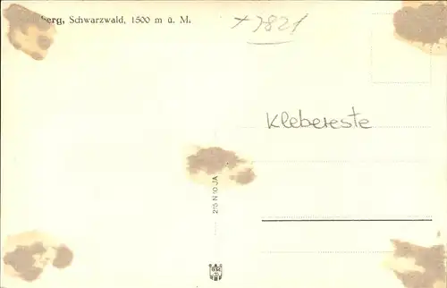 Feldberg Schwarzwald Feldbergmassiv Hebelhof Stempel auf AK Kat. Feldberg (Schwarzwald)