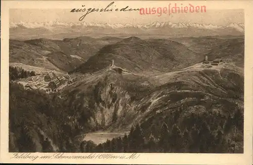 Feldberg Schwarzwald Panorama Feldberg mit Alpenblick Feldsee Stempel auf AK Kat. Feldberg (Schwarzwald)