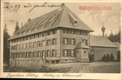 Feldberg Schwarzwald Jugendheim Stempel auf AK Kat. Feldberg (Schwarzwald)