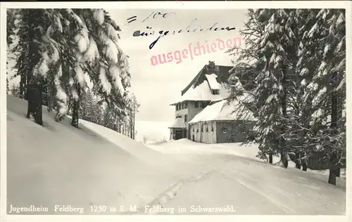 Feldberg Schwarzwald Jugendheim Winterimpressionen Stempel auf AK Kat. Feldberg (Schwarzwald)